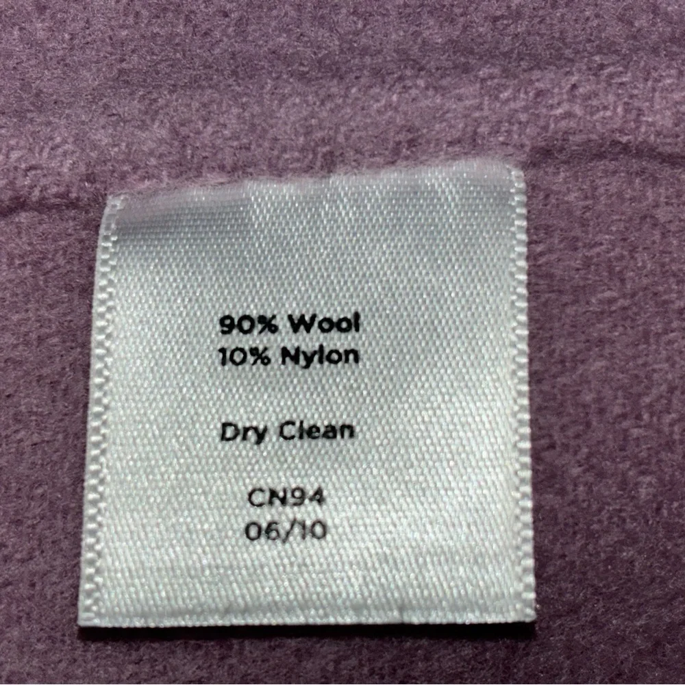 Talbots Petites Wool Blend Jacket Blazer Lavender Ruffle Front 4P 3/4 Sleeve